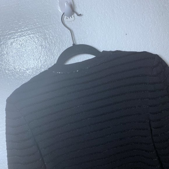 St. John Evening Womens Sz 2 Black Sequin Bling Cardigan Sweater Rhinestone Knit - Picture 5 of 11